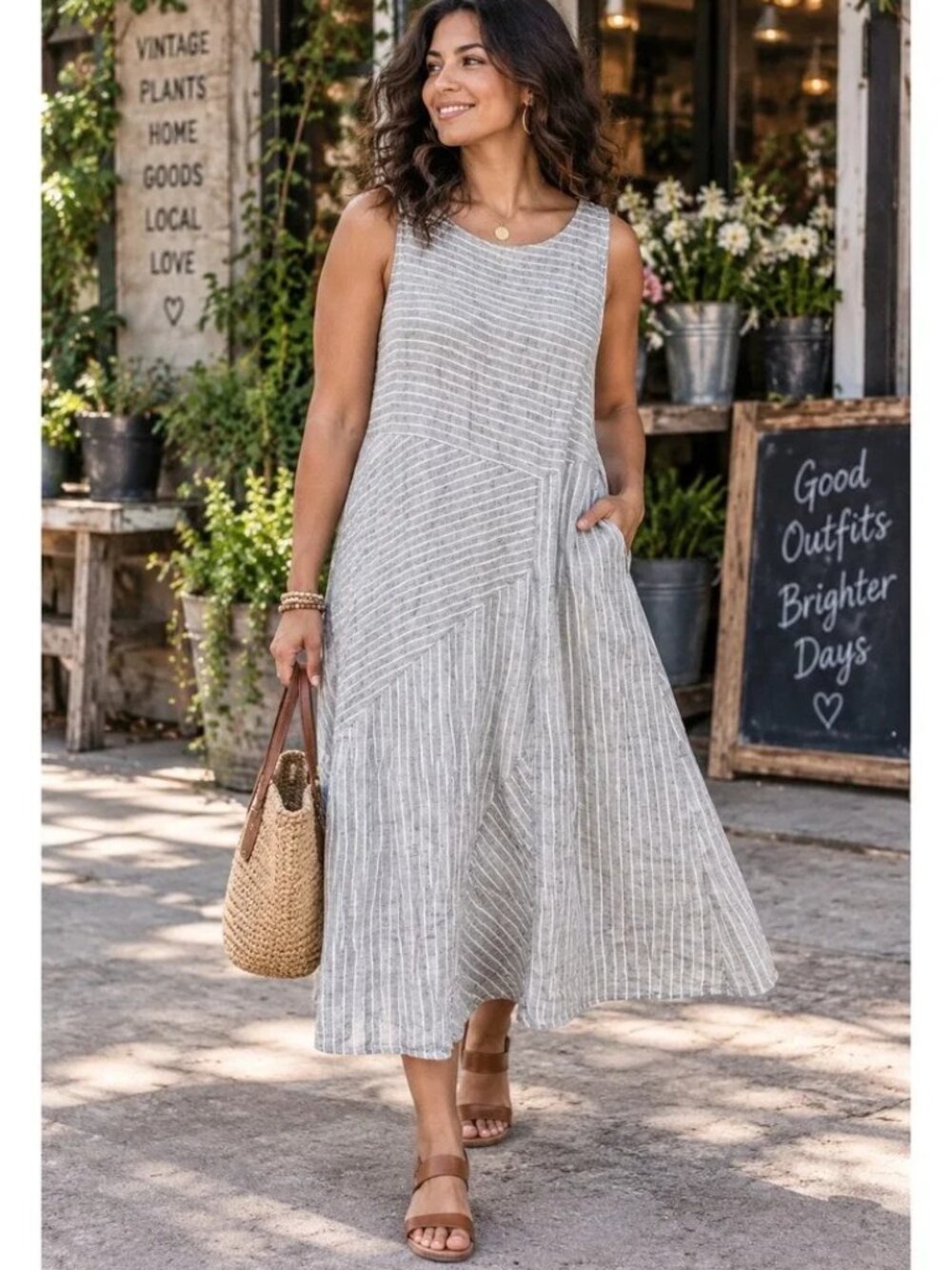 J. Jill Love Linen Dress Sz Medium